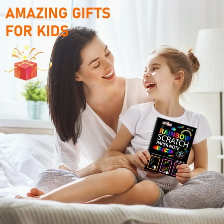 OSLINE Rainbow Scratch Art for Book, Arts and Crafts for Kids Ages 3-10 Girls Boys