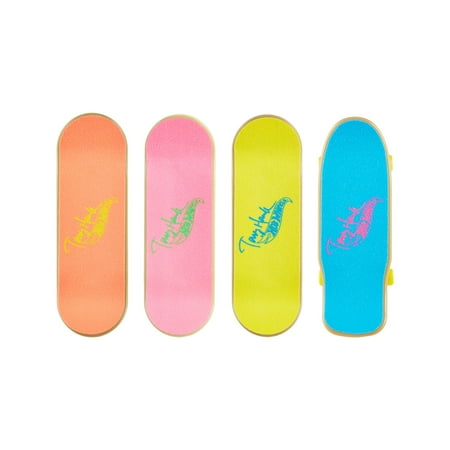 Hot Wheels Skate Neon Bones Tony Hawk Set, 4 Fingerboards and 2 Pairs of Skate Shoes, Child, 0.93 in