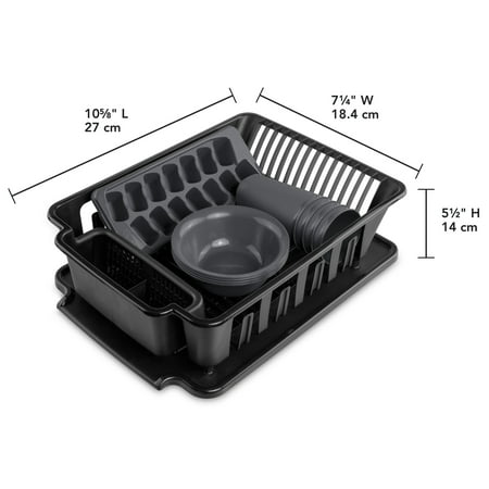 Sterilite 12 Piece Kitchen Set, Includes Sinkset, Bowls, Tumblers, Ice Cube Trays, Black