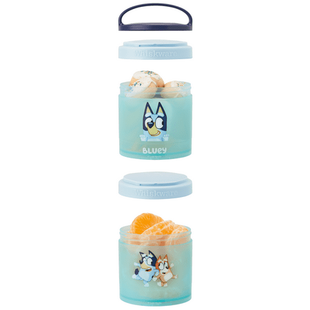 Whiskware Snack Container 2-Jar Bluey Blue, Blue
