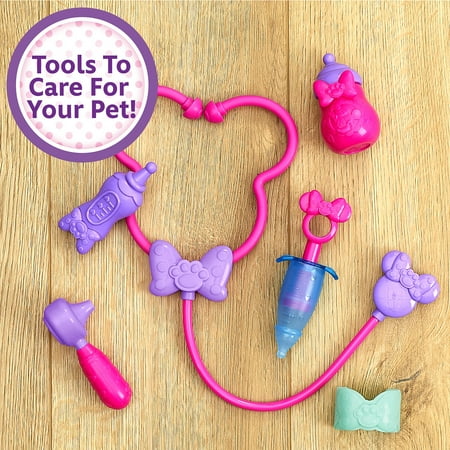 Disney Junior Minnie Mouse On-the-Go Pet Vet Backpack Set, Dress Up and Pretend Play Doctor Kit Baby and Toddler Toys