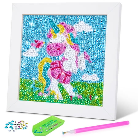 Toy Gifts for Girls Age 6 7 8 9: Crafts for Kids 7-12 Years Old Girls Painting Kit for Children Supplies Birthday Present Diamond Set Licorne Jouet Fille Peinture Diamant Enfant 6-9 Ans