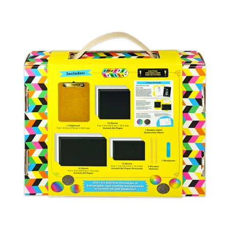 Smarts & Crafts Go: Scratch Art Studio, Gender Neutral Kids Activity Kit, 53 Pieces, Child Ages 6+, Unisex