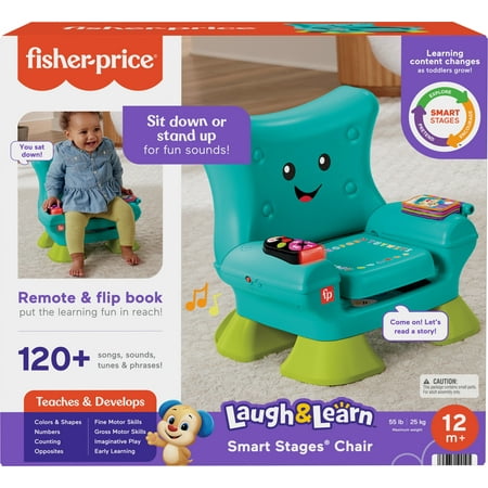 Fisher-Price Laugh & Learn Smart Stages Chair Electronic Learning Toy for Toddlers, Teal