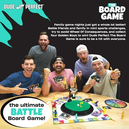 Dude Perfect The Board Game, for Kids Who Love Sports and Competitive Challenges, Perfect for Family and Friend Game Night, 2-5 Players, Ages 4+