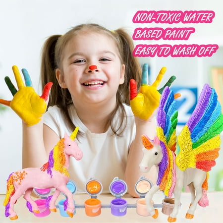 Yileqi Paint Your Unicorn Kit, Paint Craft Girls Arts Crafts Years Old, Unicorn Party Favor Activities Gift
