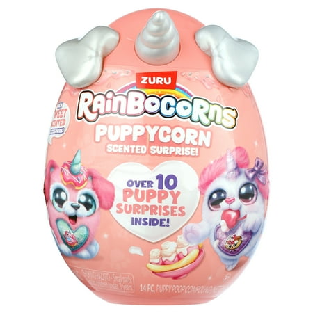 ZURU Rainbocorns Puppycorn Scent Surprise by ZURU Surprise Unboxing Soft Toy, Scented Puppy Plush for Girls, Slime