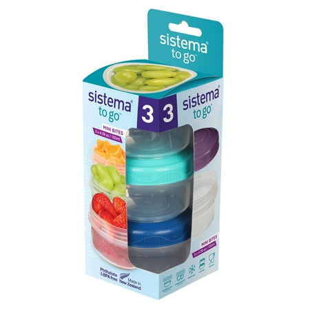 Sistema To Go Round Mini Bites 3-Pack (Colors May Vary)3.03" x 6.42",