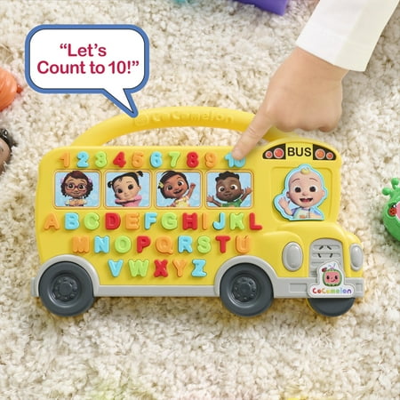 Cocomelon Learning Bus, over 85 Learning Phrases, Counting, Alphabet, Music, Sounds, Yellow Baby and Toddler Toys