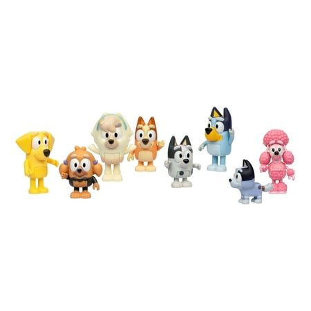 Bluey Neighborhood Friends 8 Pack, 2-2.5 Inch Articulated Figures, Ages 3+