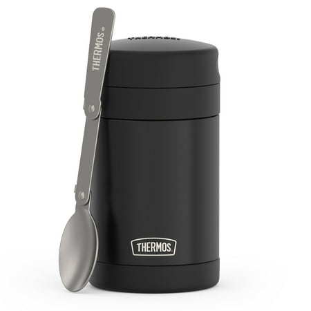 Thermos 16oz Insulated Food Jar with Folding Spoon, Matte Black
