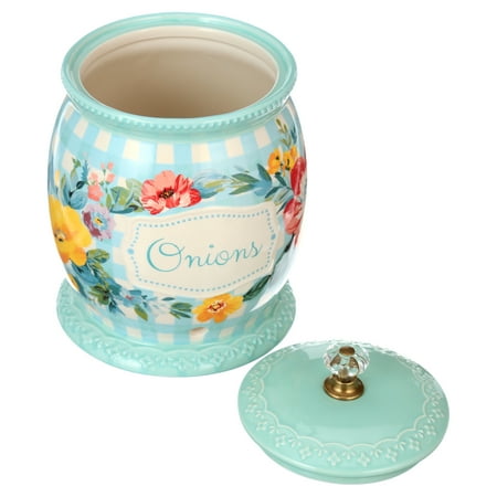 The Pioneer Woman Sweet Romance 7.4-inch Ceramic Onion Keeper with Lid