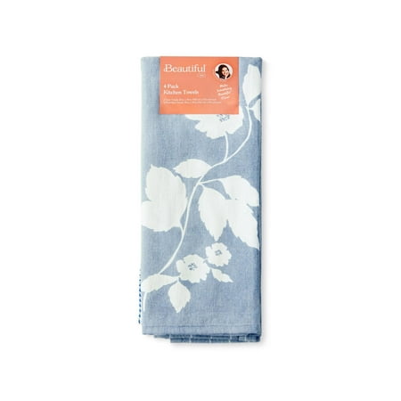 Beautiful 4-Piece Kitchen Towel Set, Blue, Blue