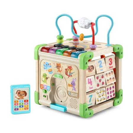 LeapFrog Touch & Learn Wooden Activity Cube - FSC 100% Plastic/Wood 100% FSC-Certified Wood Baby and Toddler Toys