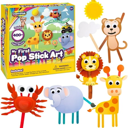 Creative Kids Preschool Crafts - Create 10 Pop Stick Art Figures with 400+ Stickers & Punch Outs for Kids Age 3+