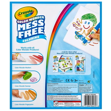 Crayola Color Wonder Mess Free Coloring Pages, Toddler Toys, 30 Blank Refill Pages, Beginner Unisex Child