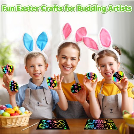 ZMLM Arts Crafts Gifts for Kids - 60PCS Rainbow Scratch Paper Art Boys Gifts for Girls Boys Ages 4-8 8-12, Easter Basket Stuffers for Kids Birthday Toys and Games Activities Gift (Blue)