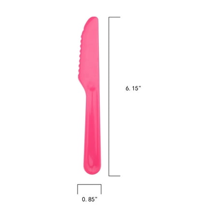 Your Zone Plastic Utensil Set, Pink, 4 Count Pack, Fork, Spoon, Knife, Container