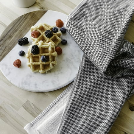 Better Homes & Gardens 2 Piece Flat Woven Kitchen Towel, Rich BlackBlack,