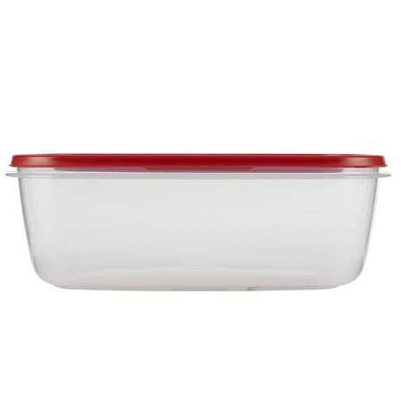Rubbermaid Easy Find Lids Food Storage Container, Large with Red Lid, 2.5 Gallon, Clear, 1
