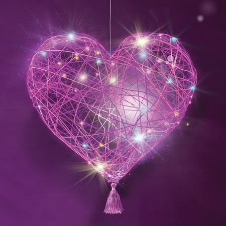Dan&Darci 3D String Art Kit for Kids - Makes a Light-Up Heart Lantern - 20 Multi-Colored LED Bulbs - Kids Gifts - Crafts for Girls and Boys Ages 8-12 - DIY Arts & Craft Kits