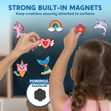 Joyfy Fantasy Wooden Magnets Painting Art & Craft Kit, 12 Piece for Kids Toddler Age 3+