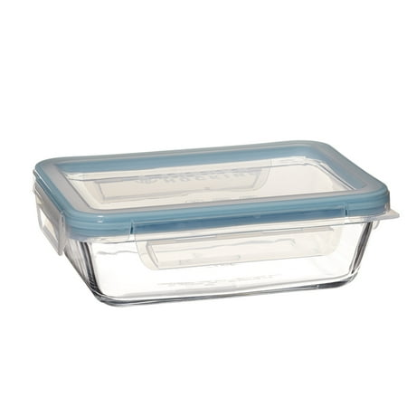 Anchor Hocking TrueLock Locking Lid Glass Food Storage Containers, 6 Cup Rectangular