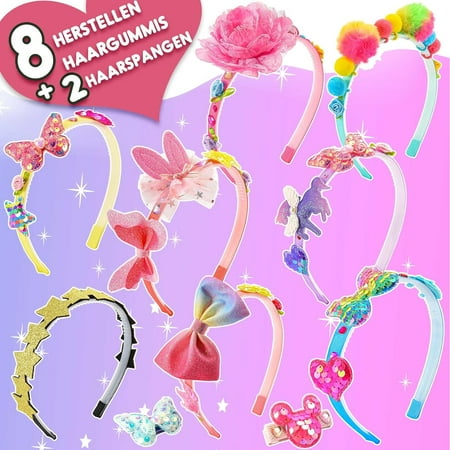Girls Hair Accessories, Headband Making Kit,Toys Gifts for 3-12 Years Old Girls,Girls Toys Age 3-12, Arts and Craft Kits, Birthday Presents DIY Toys Christmas Gifts Easter Basket Stuffers - 49 Pc