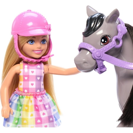 Barbie Chelsea Doll & Horse Toy Set, Includes Helmet Accessory, Multicolor, 5.91 in