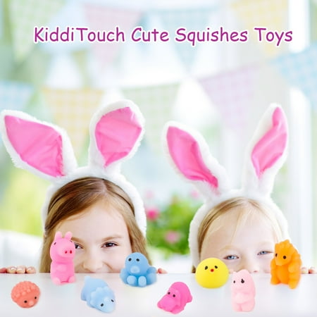 KiddiTouch 80 Pack Mochi Squishy Toy for Easter Egg Fillers, Mini Squishies for Easter Basket Stuffers, Toys for Kids Party Favors, Classroom Prizes