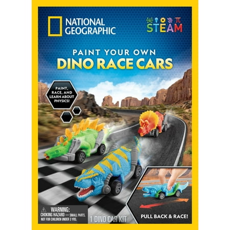 National Geographic Paint Your Own Dino Race Cars Art & Craft Kit for Child 8 Years and up