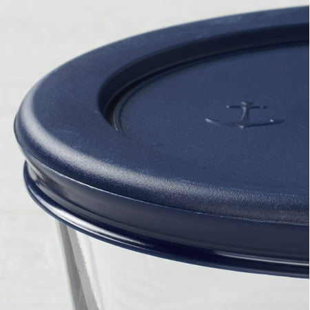 Anchor Hocking Glass Food Storage Containers with Lids, 2 Cup Round, Set of 3
