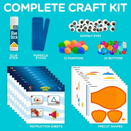 Arts and Craft Kit for Toddlers Ages 3, 4, 5 Years - Craft 9 Fun Fish Characters