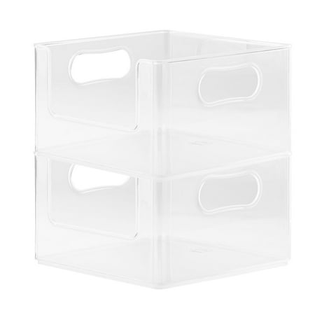 The Home Edit Open Front Bin Plastic Modular Organizer Storage System, 2 Pack, 10" x 10" x 6"