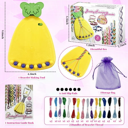 Syenll Braiding Bracelet Kit, Friendship Making Kit with Bracelets Maker, DIY Arts and Crafts Toy for 8-12 Year Old Girls