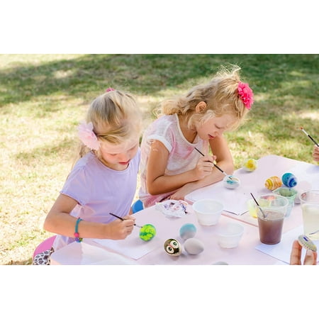 Dan&Darci Easter Egg Squishy Painting Kit - Arts and Crafts for Girls and Boys - Kids Art Activities - Craft Gift for Kids Ages 4-10 year old Girls - Decorate 6 Slow Rising White Squishies with Paint