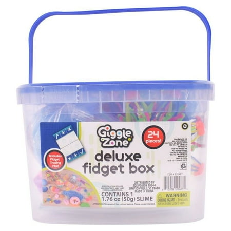 Fidget Box - 24 Sensory Toys with Storage Container, Stress Relief for Kids and Adults - Giggle Zone