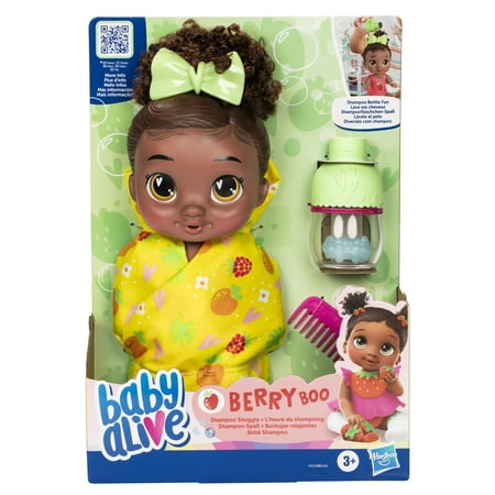 Baby Alive Shampoo Snuggle Berry Boo Black Hair Water Baby Doll