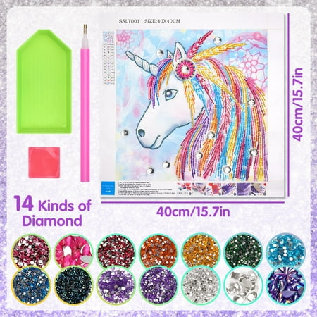 Gifts for 8 9 10 11 Year Old Girls, Diamond Arts Kits for Kids Age 8 9 10 11 12 Presents Arts and Crafts for Kids Teenage Girl Toys Gifts Age 6-8-10-12 Painting By Number for Children Adults