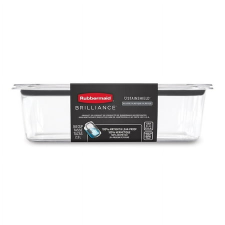 Rubbermaid Brilliance 9.6 Cup Large Stain-Proof Food Storage Container, 1