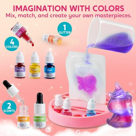 Joyfy Unicorn DIY Soap Making Kit, Includes 4 Molds & 10 Soap Bases for Creative Art Projects