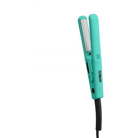 Conair Mini 1/2" Plate Ceramic Flat Iron Hair Straightener, Turquoise
