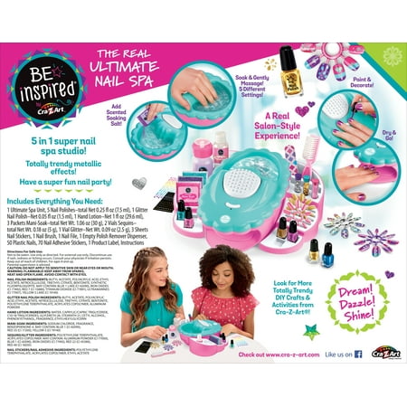 Cra-Z-Art Be Inspired 5-in-1 Real Ultimate Manicure Metallic Nail Polish Spa, Nail Art, Child-Tween Ages