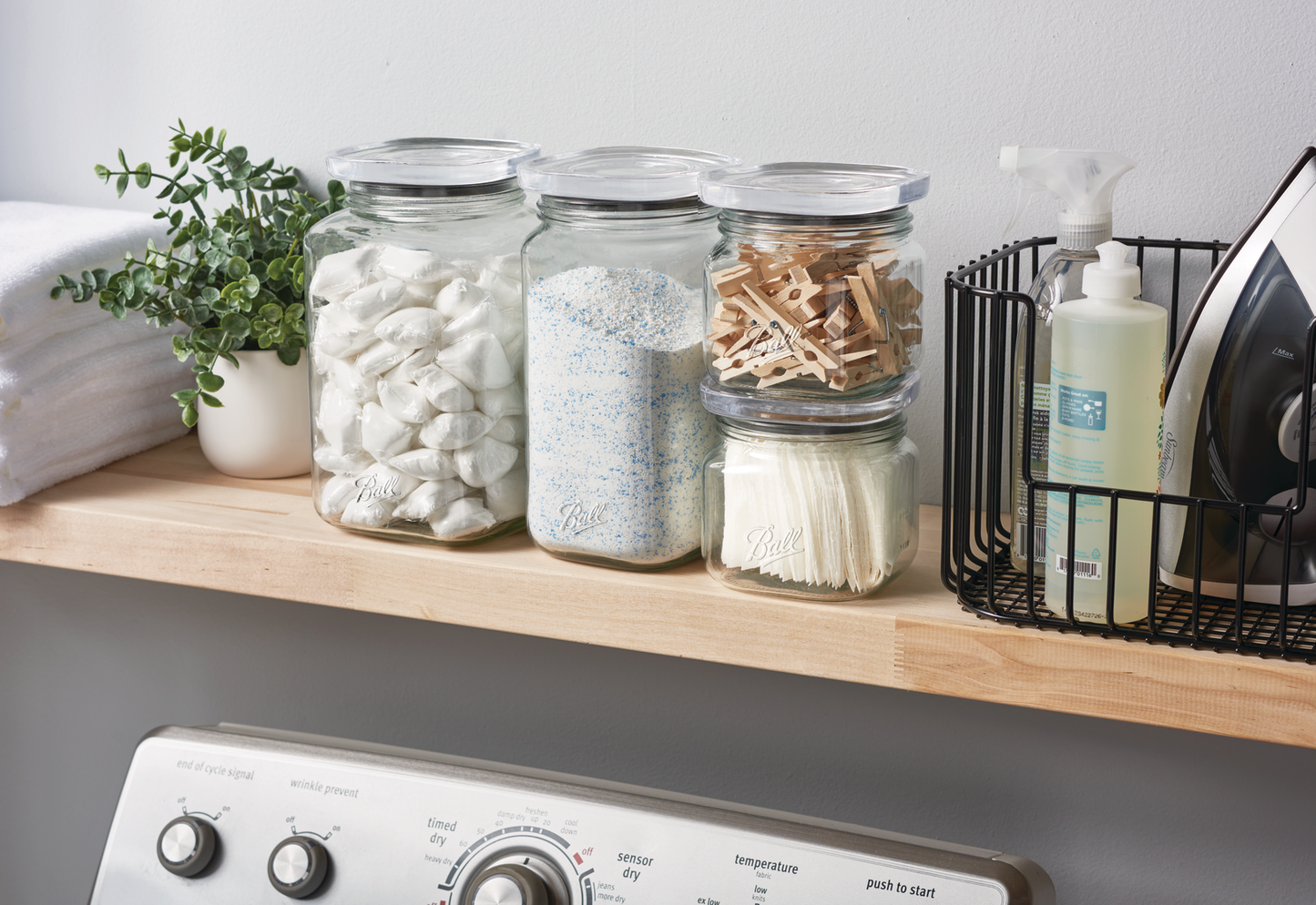 Ball? Stack & Store Half-Gallon Jar (9.9 Cup/79 oz.), Glass Storage Jar, 1/2 Gal.