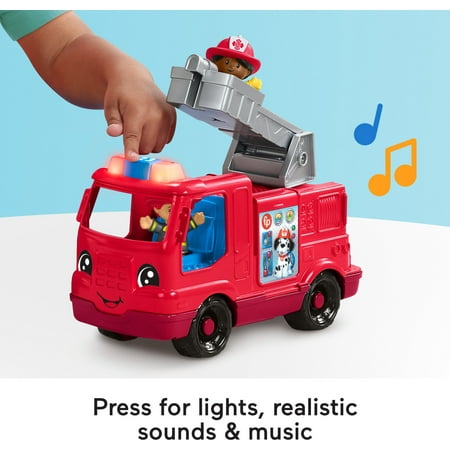 Fisher-Price Little People Fire Truck Musical Toddler Toy with Lights Sounds & 2 Figures