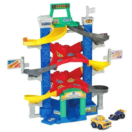 VTech Go! Go! Smart Wheels Dueling Spinning Spirals Raceway with Accessories, Baby and Toddler Toys