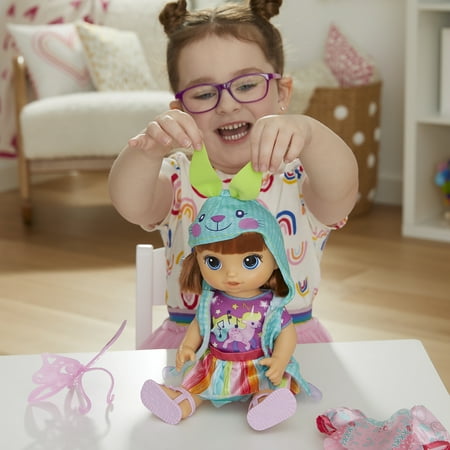 Baby Alive Magical Styles Doll, 12-Inch Toy for Kids Ages 3+, 9 Accessories, Brown Hair
