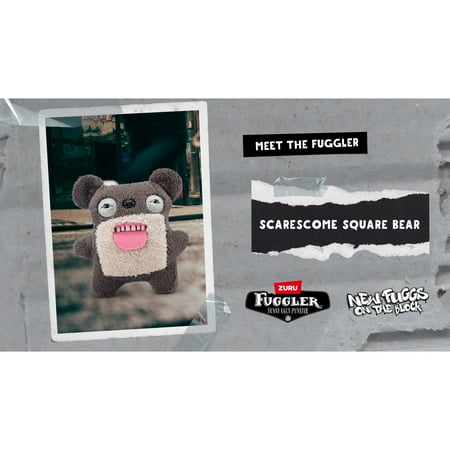 Fuggler New Fuggs on the Block 9 inch (Scarescome Square Bear), Funny Ugly Monster Soft Plush Toy by ZURU