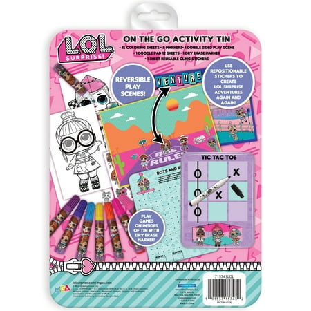 L.O.L Surprise! on-the-Go Activity Tin Art Set for Girls, 27 Pieces, for Children Ages 6+