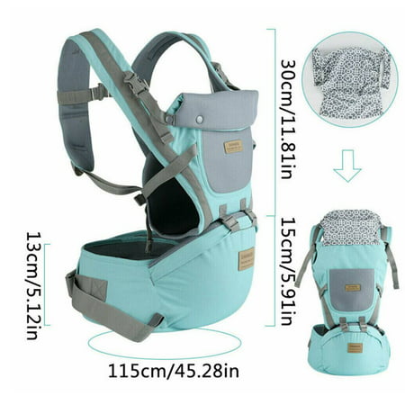 9 in 1 Convertible Ergonomic Baby Carrier Baby Kangaroo Bag Breathable Front Facing Baby Carrier Infant backpack Pouch Wrap Baby Sling for NewbornsGray,